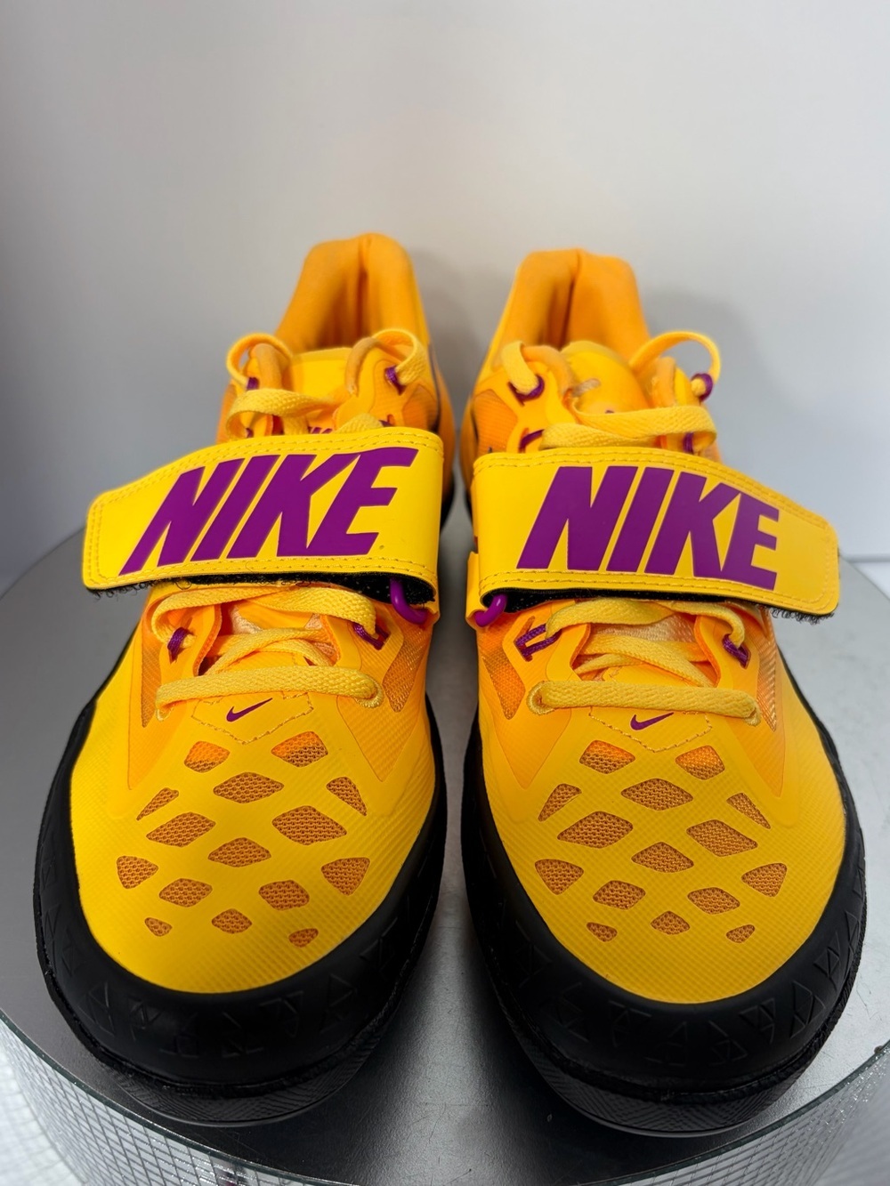 Nike Kids Yellow and Purple Hook-and-Loop Sneakers size 7 Youths new w/out box